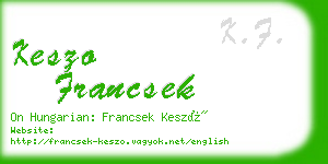 keszo francsek business card